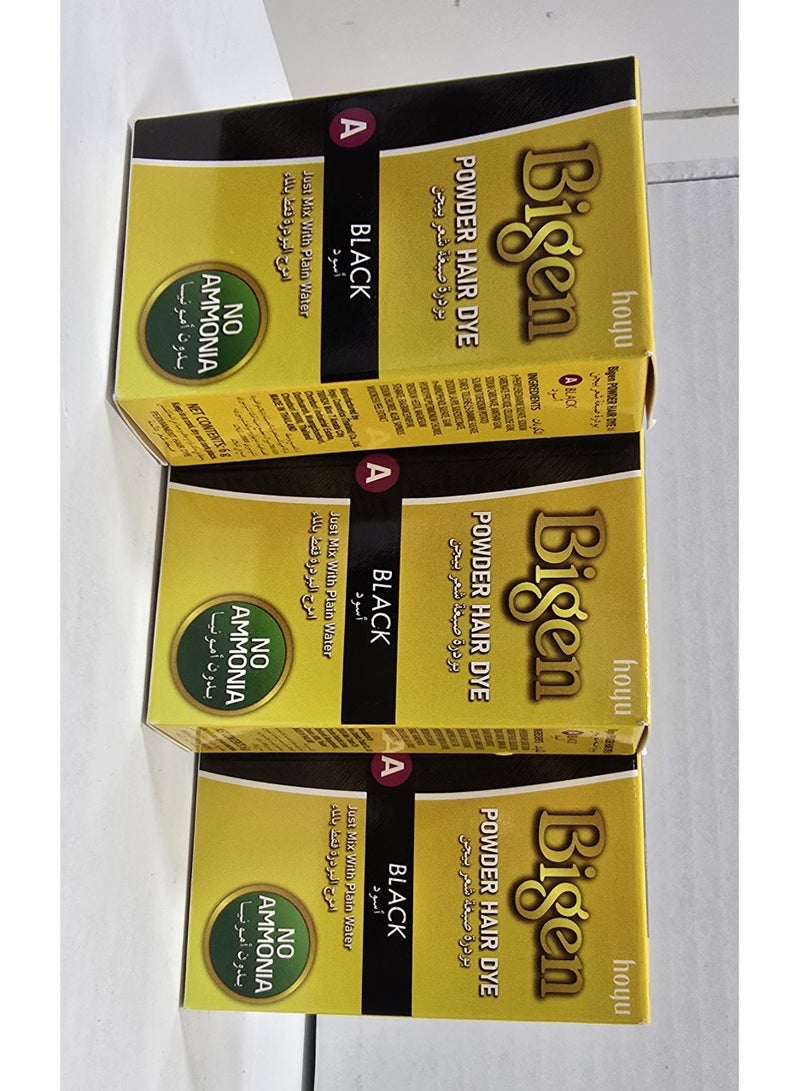 بايجن 3 قطع من صبغة الشعر البودرة بيجين A (أسود) - Image 1