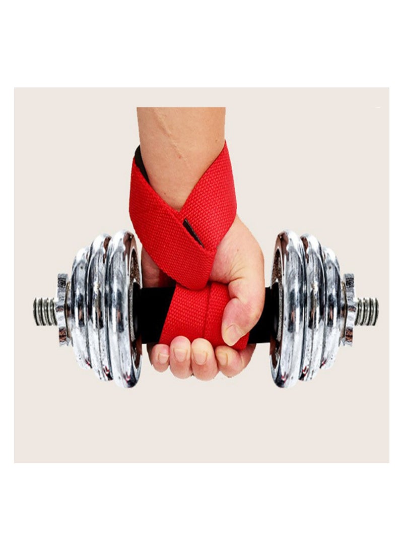 NOVOLAN NOVOLAN Weightlifting Assistance Belts 2 Pieces, Sports Weightlifting Booster Belt Fitness Deadlift Anti-Slip Grip Belt Pull-Up Barbell Anti-Slip Wrist Strap, Improved Grip Strength (red) - Image 2