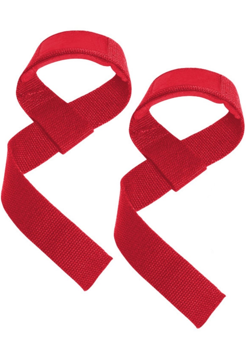 NOVOLAN NOVOLAN Weightlifting Assistance Belts 2 Pieces, Sports Weightlifting Booster Belt Fitness Deadlift Anti-Slip Grip Belt Pull-Up Barbell Anti-Slip Wrist Strap, Improved Grip Strength (red) - Image 1