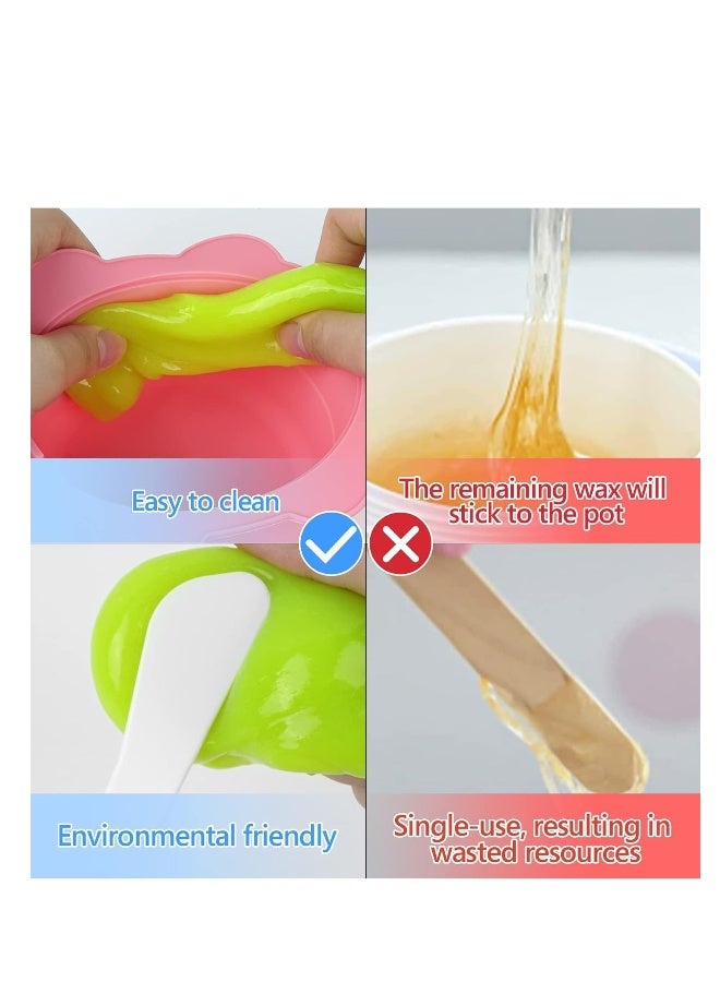 Silicone Wax Warmer Pot, Non-Stick Wax Pot Silicone Bowl Replacement, Reuse Waxing Bowl, Wax Melt Warmer Liner With 2Pcs Silicone Spatulas for Hair Removal  - Image 4