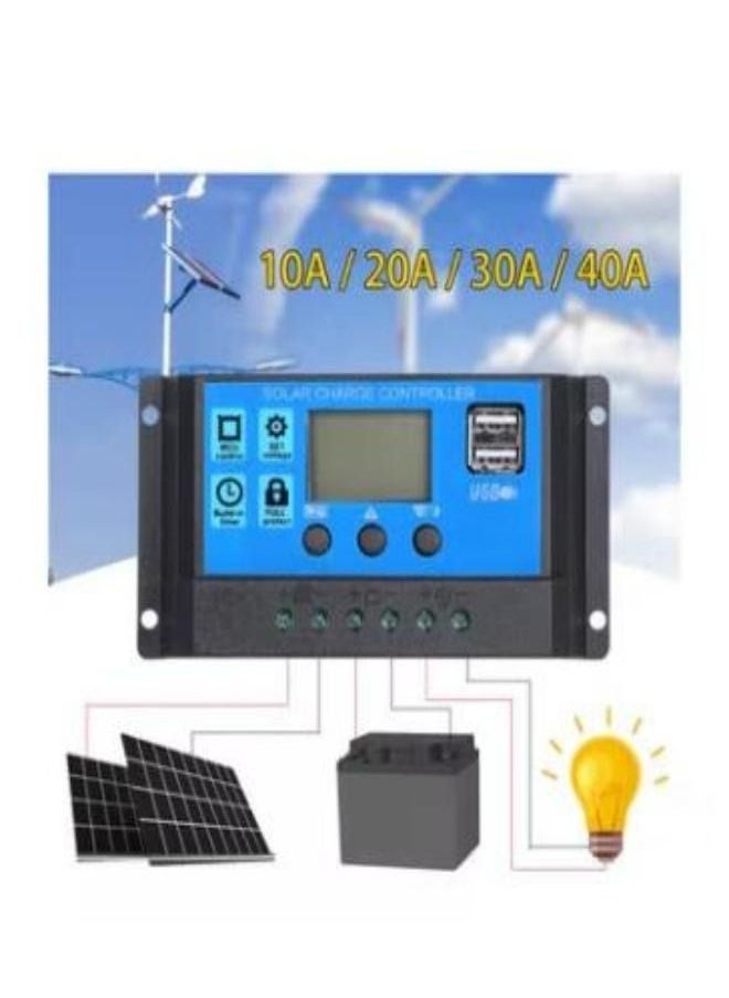 Generic Dual Output Solar Panel With Solar Charge Controller Black  - Image 4