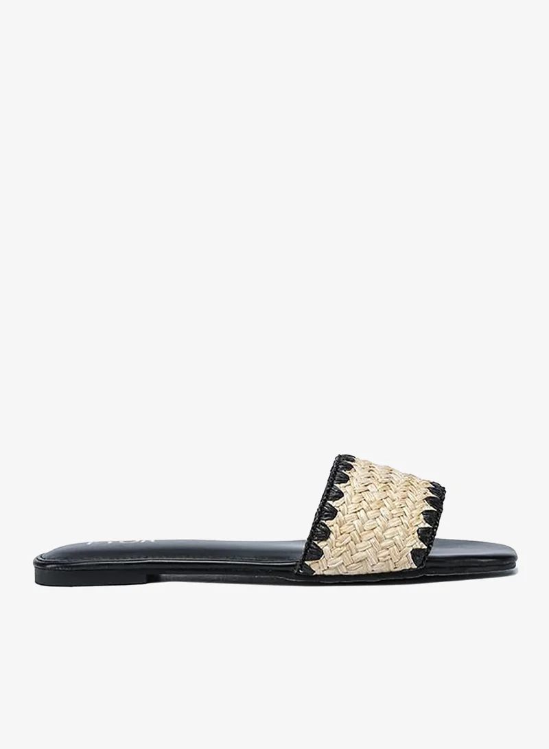 فايور Textured Raffia Flat Sandal MY 384