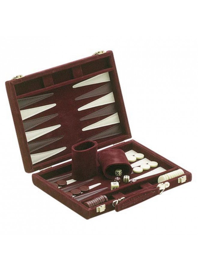 CHH 18" Recreational Velvet Backgammon Board Game Case, Burgundy - Image 1