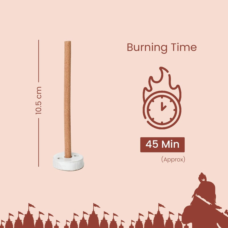 GaneshaSpeaks GaneshaSpeaks Bambooless Dhoop Sticks with Sandalwood Jasmine Fragrance 80 PiecesPack of 2 Handcrafted by Skilled Artisans EcoFriendly Pure Aroma Free Ceramic Stand  - Image 4