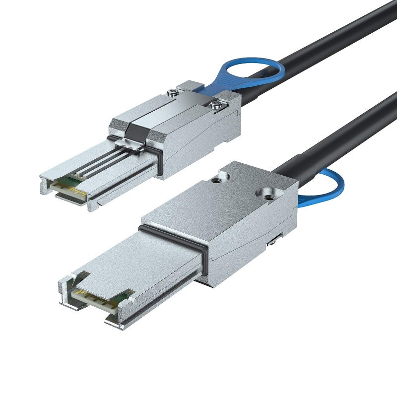 10Gtek SFF-8088 to SFF-8088 External Mini SAS HD Cable, 3G/6Gbps SAS2.0 26Pin Hybrid Cable Attached SCSI for Raid, DAS, and Servers, 100-Ohm, 2-m(6.6ft) - Image 1