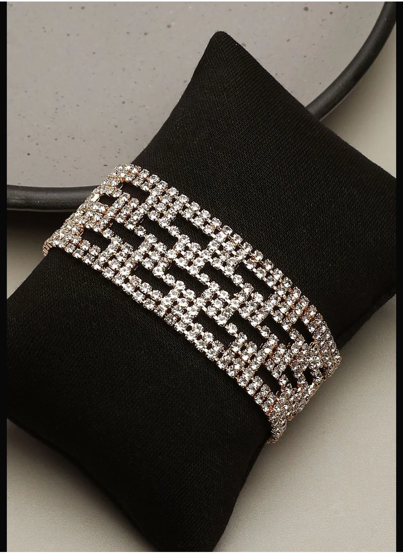 SOHI Gold Plated Party Rhinestones Bracelet For Women