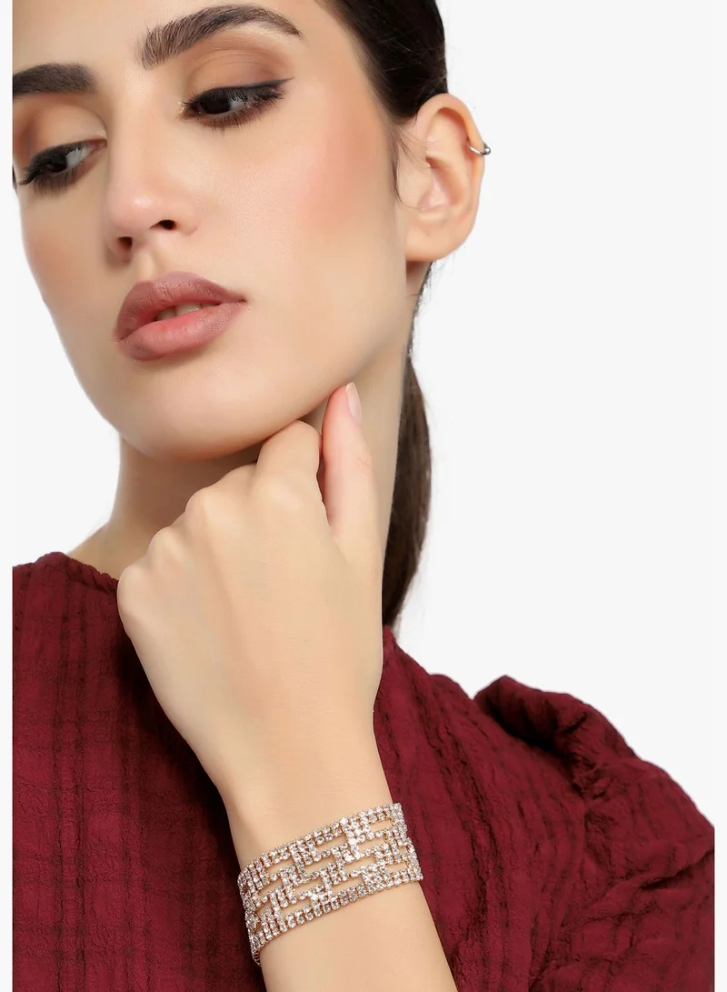 SOHI Gold Plated Party Rhinestones Bracelet For Women