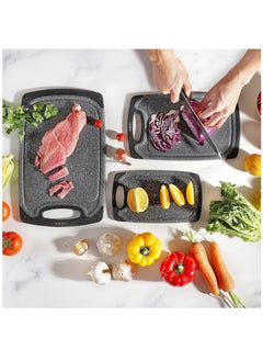 Plastic Cutting Board, Kitchen Cutting Board,3 Pieces Dishwasher Safe Chopping Boards with Juice Grooves, Easy Grip Handle, Non-Slip, with Grinding Area for Grinding Garlic and Ginger - pzsku/Z63833FCFFA1439B64CE2Z/45/_/1716018723/74ff0da1-e909-40b5-856a-29a083a225e4