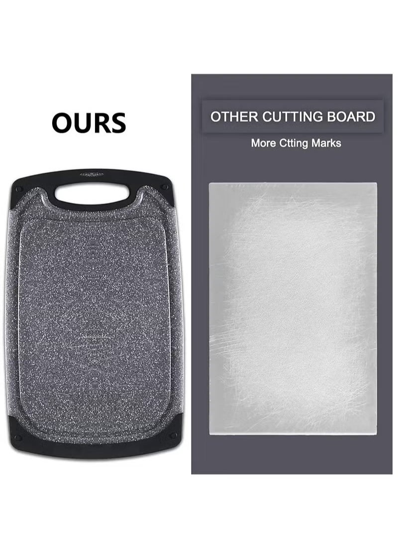 Arabest - Plastic Cutting Board, Kitchen Cutting Board,3 Pieces Dishwasher Safe Chopping Boards with Juice Grooves, Easy Grip Handle, Non-Slip, with Grinding Area for Grinding Garlic and Ginger - Image 1