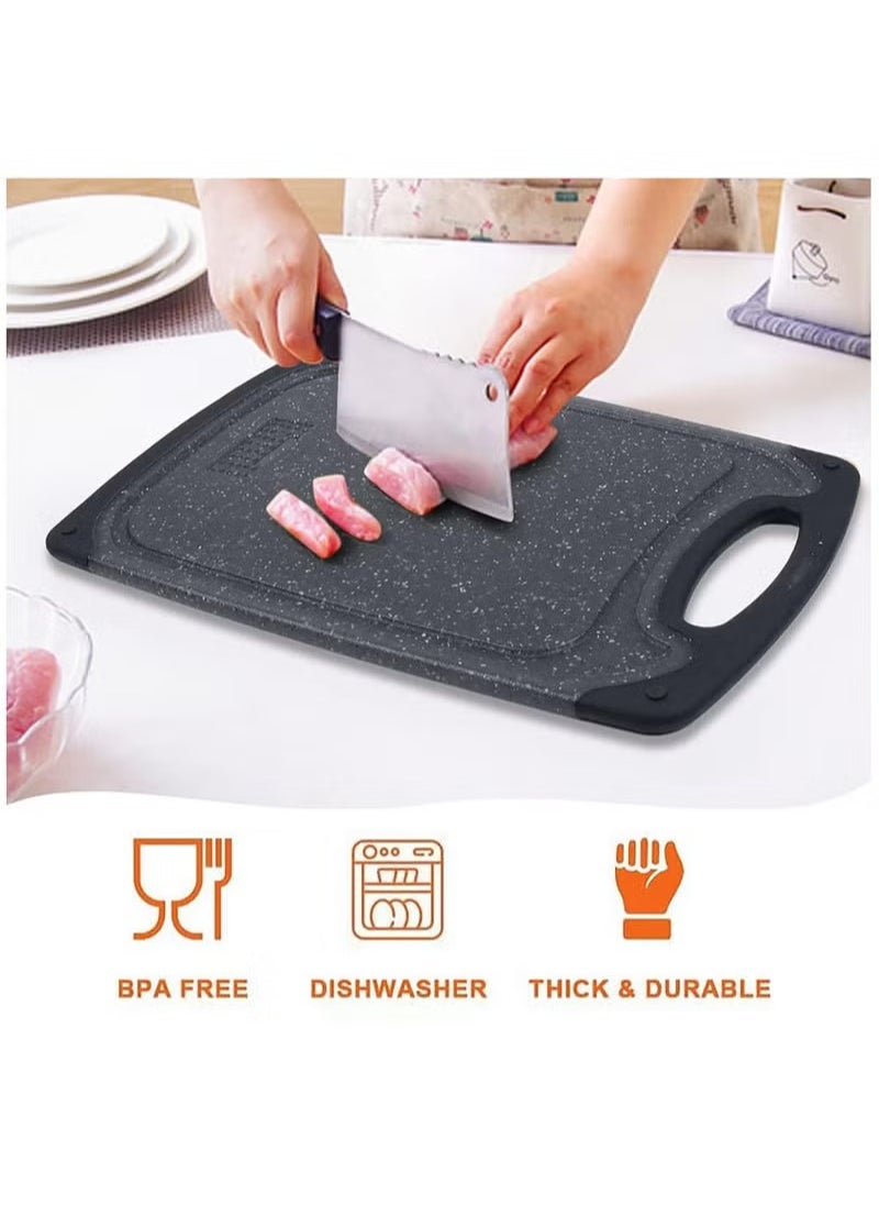 Arabest Plastic Cutting Board, Kitchen Cutting Board,3 Pieces Dishwasher Safe Chopping Boards with Juice Grooves, Easy Grip Handle, Non-Slip, with Grinding Area for Grinding Garlic and Ginger  - Image 4