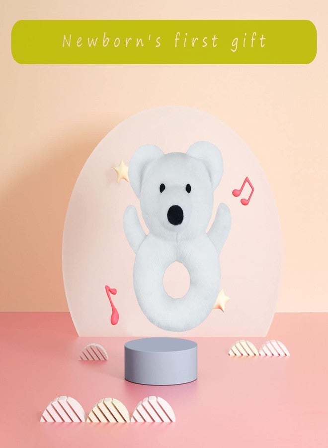 Doindute Baby Polar Bear Soft Rattle Toy, Polar Bear Plush Infant Shaker Rattle Easy-Grasp Stuffed Animal Toy, Gifts for Newborns Babies Toddlers Boys Girls, White, 5 Inches - Image 4