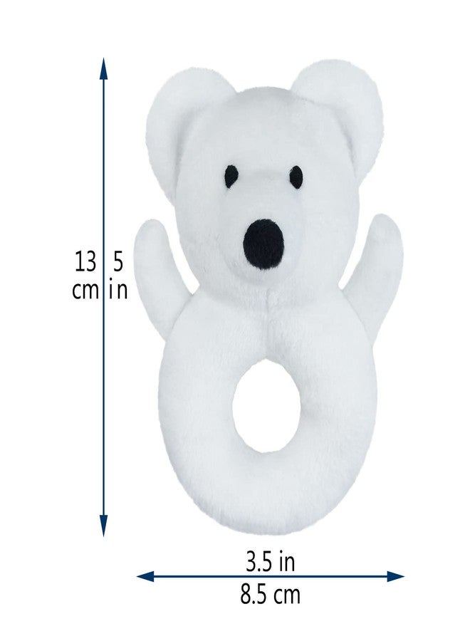 Doindute Baby Polar Bear Soft Rattle Toy, Polar Bear Plush Infant Shaker Rattle Easy-Grasp Stuffed Animal Toy, Gifts for Newborns Babies Toddlers Boys Girls, White, 5 Inches - Image 3