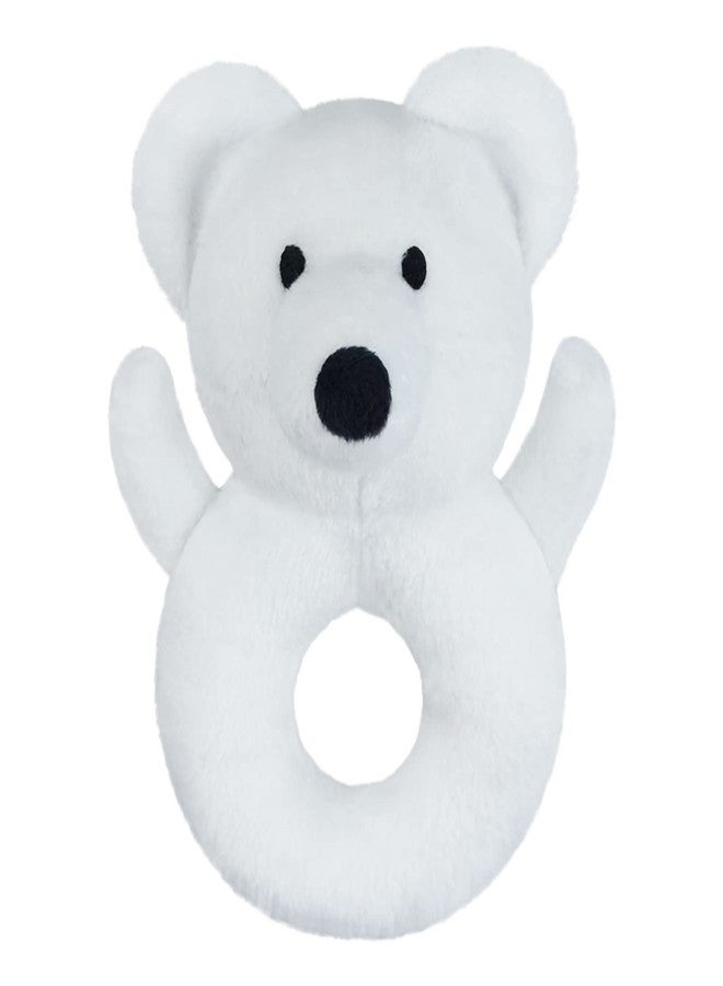 Doindute Baby Polar Bear Soft Rattle Toy, Polar Bear Plush Infant Shaker Rattle Easy-Grasp Stuffed Animal Toy, Gifts for Newborns Babies Toddlers Boys Girls, White, 5 Inches - Image 1