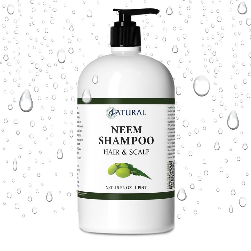 Zatural - Naked Neem - Neem Shampoo, Natural Soothing Scalp Shampoo (16oz) - Image 1