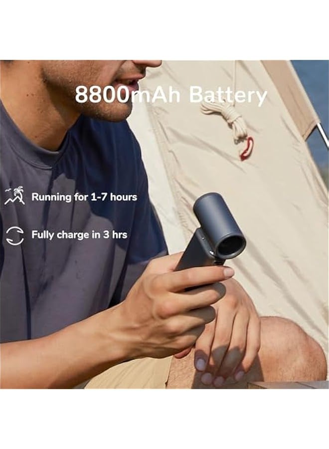 جيزليف مروحة سوبر جيت محمولة باليد 8800mAh، منفضة هواء كهربائية 100000 دورة في الدقيقة، منفاخ هواء جاف 20 متر/ثانية، مروحة تربو 100 سرعة شاشة رقمية، منفضة هواء مضغوطة قابلة لاعادة الشحن - رمادي داكن  - Image 3