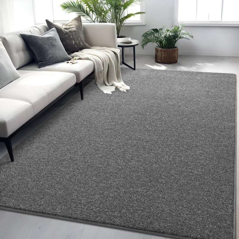 FALARK 4x6 Area Rugs for Bedroom Living Room, Dark Grey Soft Low-Pile Modern Indoor Thickened Memory Foam Non-Slip Washable Carpets for Kids Dorm Home Decor Rug - Image 2
