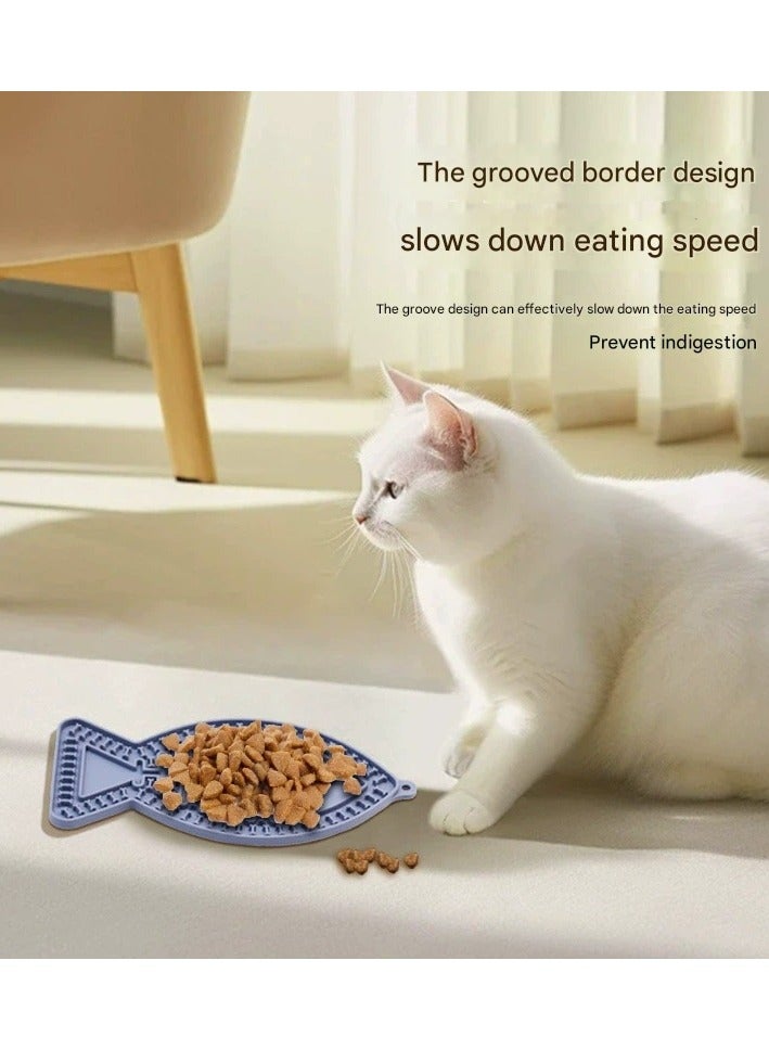 Goolsky Pet Silicone Feeding Mat – Fish-Shaped Design, Anti-Slip Bottom for Cat Dining, Durable - Image 1