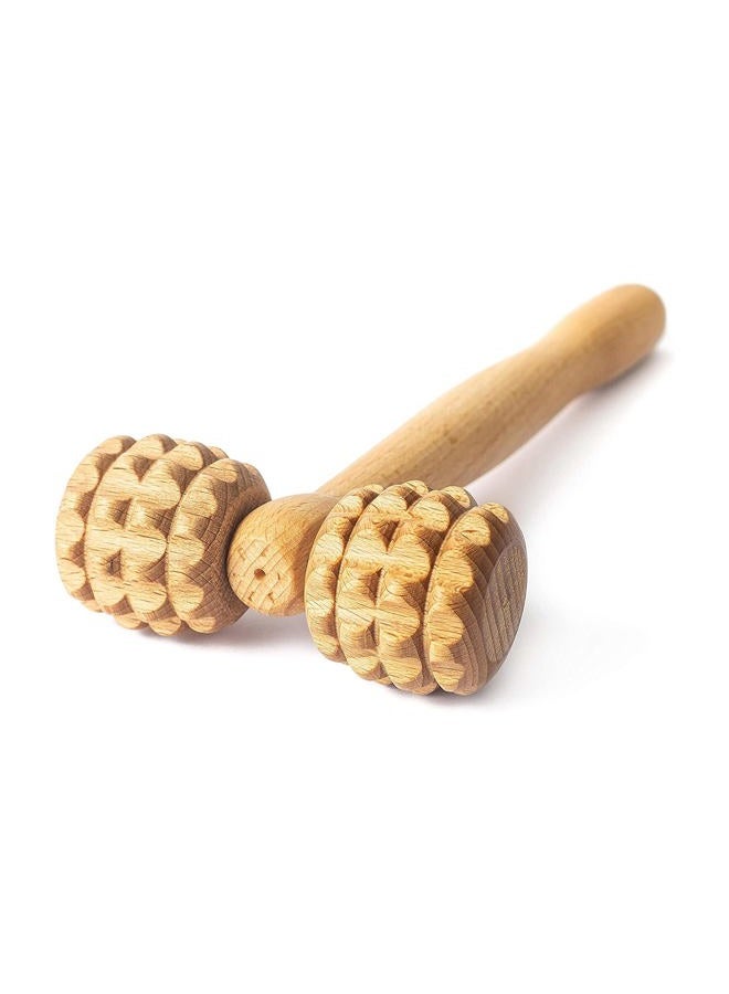 Tuuli Accessories - T-Shape Massage Roller, Body and Face Roller, Multi-Functional Facial Massager, Helps Ease Muscle Tension and Supports Skin Health, Wooden Roller Massager Tool - Image 1