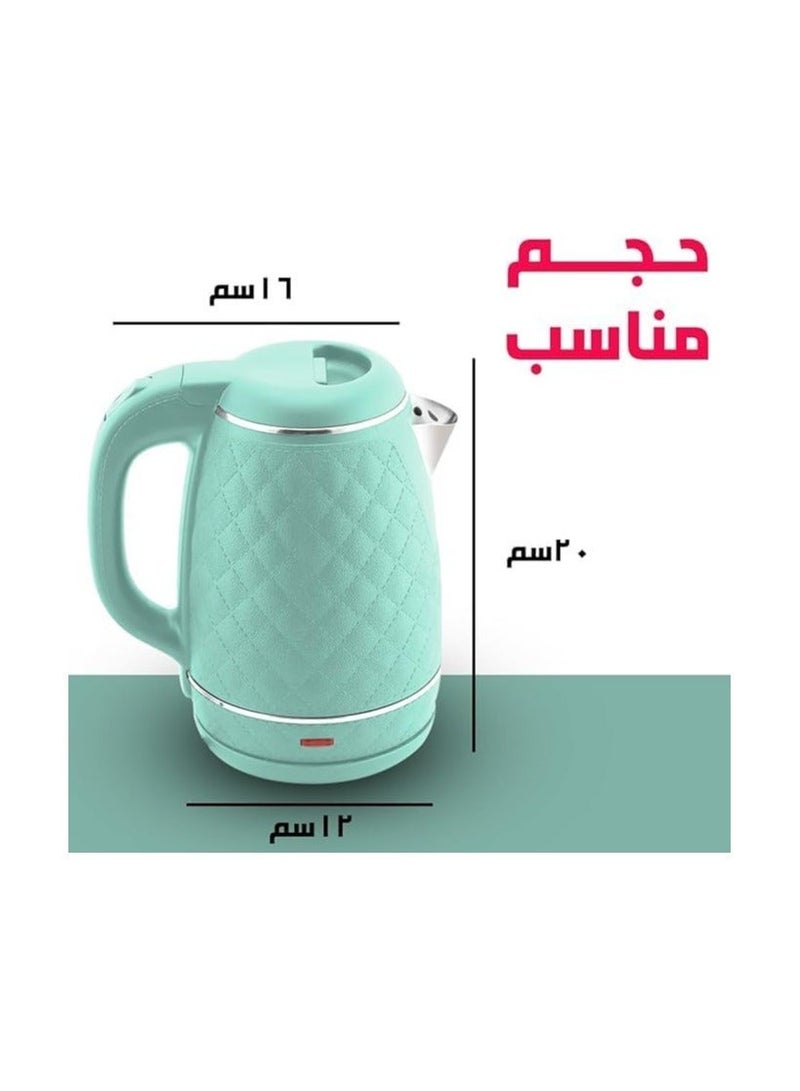 Flamingo Premier Stainless Steel-Plastic Electric Kettle, 1.8L, 1500W, Green 7252772732728 - Image 1