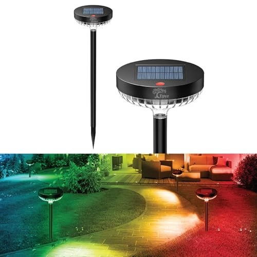 Epyz Solar Light Outdoor Garden Pathway Stake Light, IP67 Waterproof for Walkway Yard Backyard Lawn Landscape Decorative [ Pack of 1, Multicolor ] - Image 1