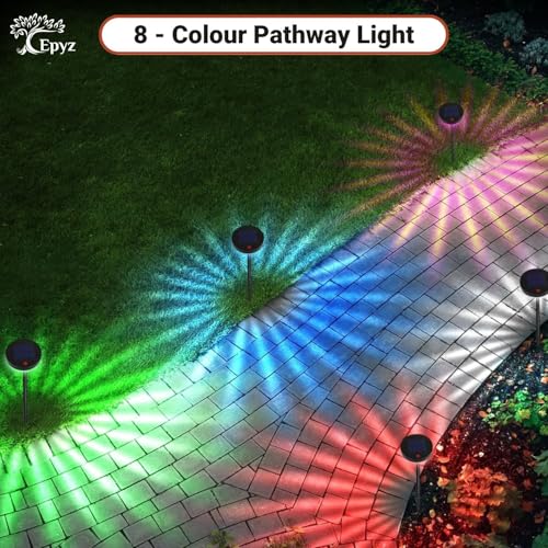 Epyz Solar Light Outdoor Garden Pathway Stake Light, IP67 Waterproof for Walkway Yard Backyard Lawn Landscape Decorative [ Pack of 1, Multicolor ] - Image 2