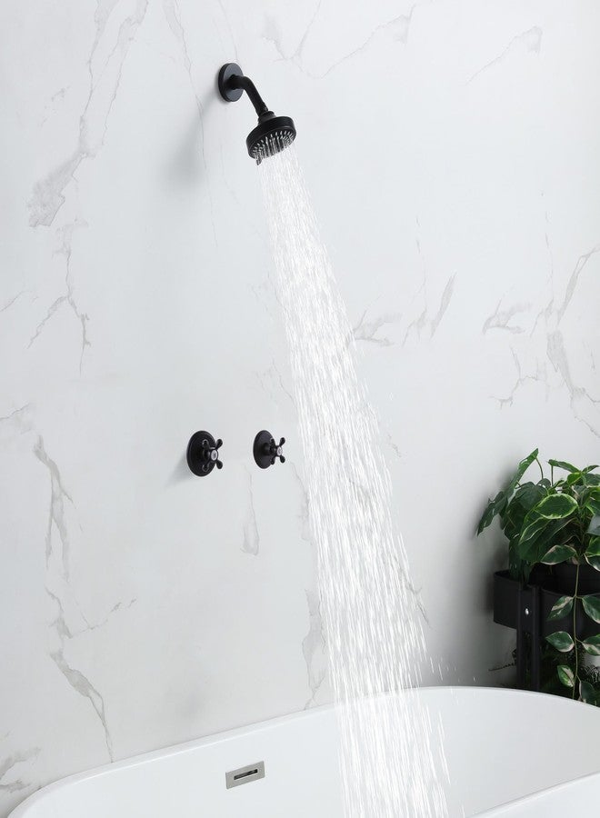 BEIYI 2 Handle Shower Faucet and 5 Mode Shower Head, Matte Black Two Handle Shower Faucet Bathroom Shower Trim Kit with Rough-in Valve, BY2H002 - Image 3