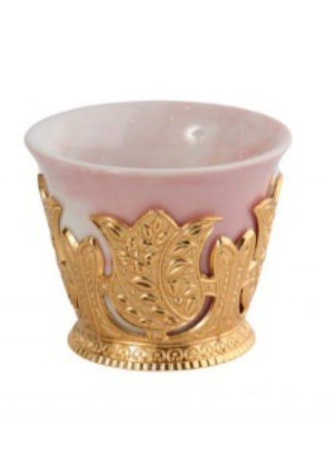 12 Pcs Ceramic Arabic Coffee Cups Set Rose- Gold