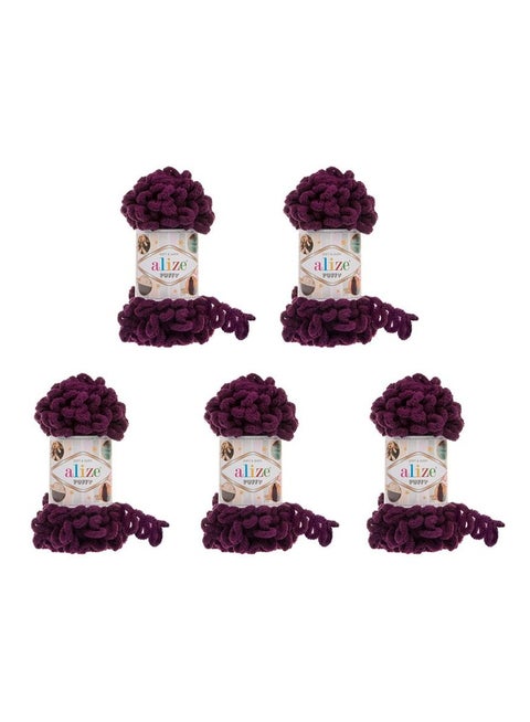 5 Pcs Alize Puffy 111 Micropolyester Hand Knitting Yarn For Blanket