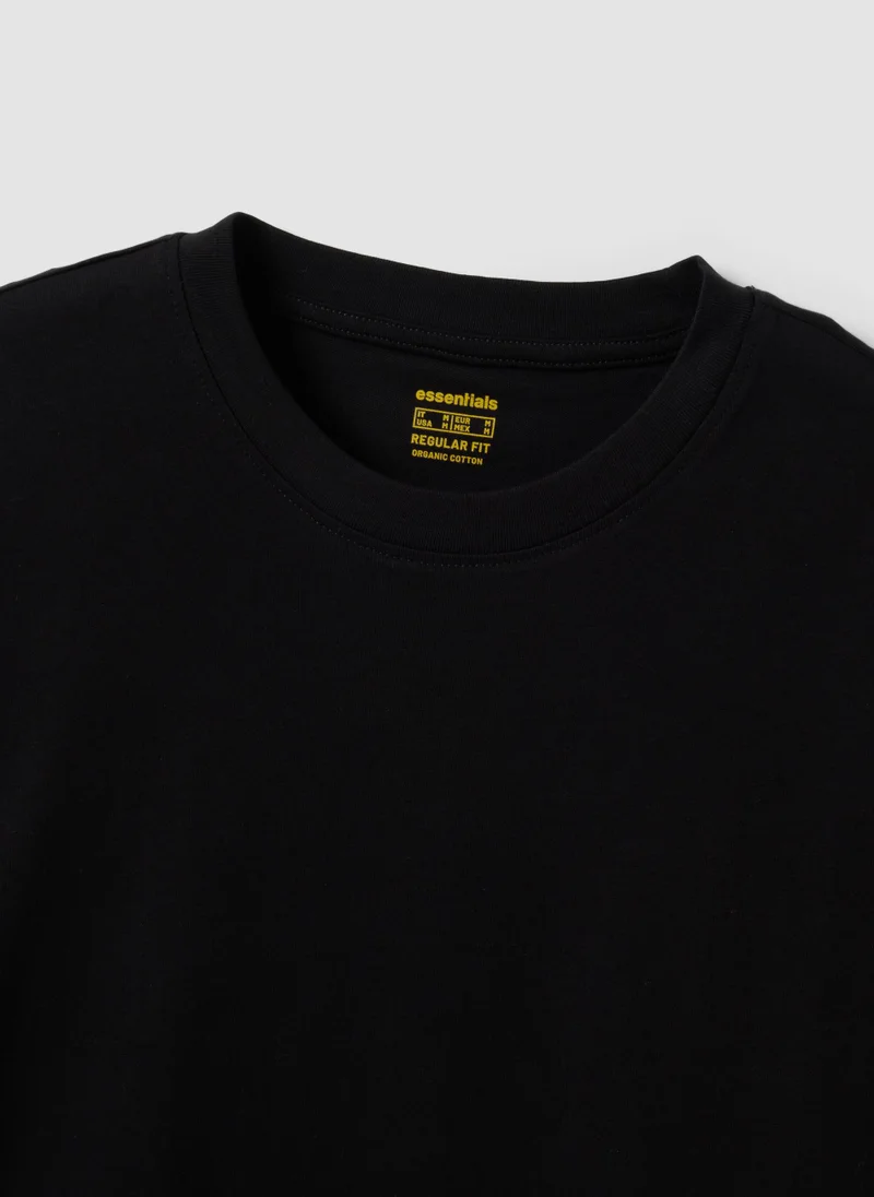 Ovs OVS Black Long-Sleeve T-Shirt In 100% Organic Cotton With Crew Neck