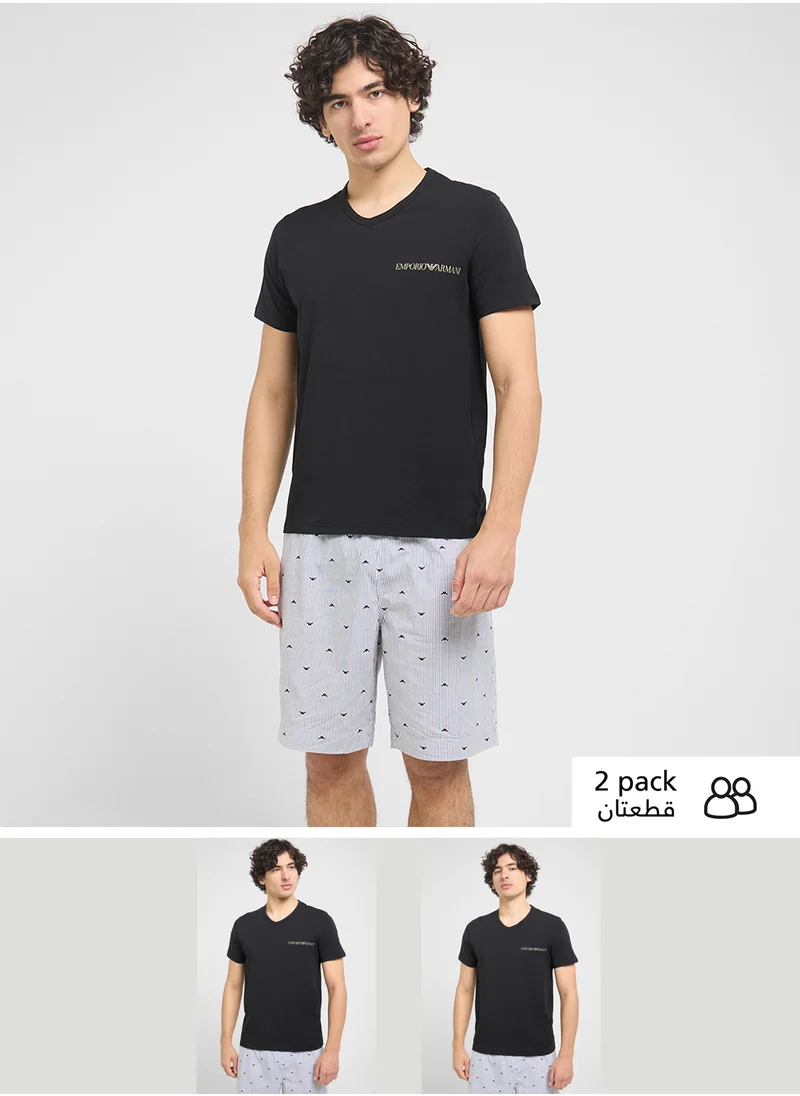 EMPORIO ARMANI Beachwear Logo Crew Neck T-Shirt