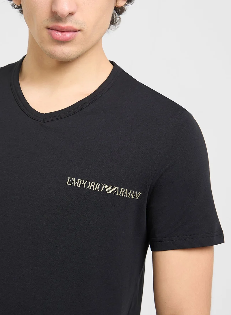 EMPORIO ARMANI  Beachwear Logo Crew Neck T-Shirt for Men | Best Price UAE