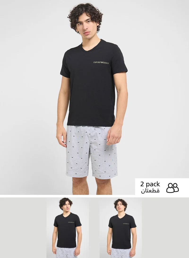 EMPORIO ARMANI  Beachwear Logo Crew Neck T-Shirt for Men | Best Price UAE