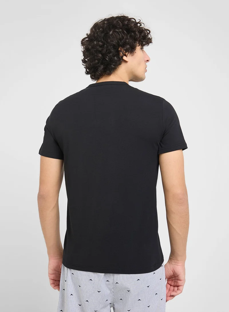 EMPORIO ARMANI  Beachwear Logo Crew Neck T-Shirt for Men | Best Price UAE