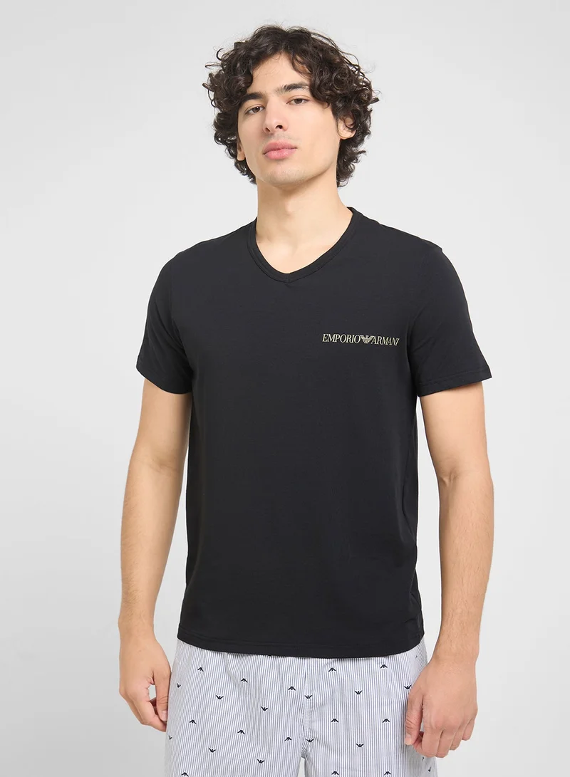 EMPORIO ARMANI  Beachwear Logo Crew Neck T-Shirt for Men | Best Price UAE