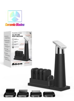 شاربر إيميج ® Allinone Body Groomer شفرات سيراميك دقيقة Ipx7 مقاومة للماء ومرآة وإضاءة 4 شفرات حماية محمولة للسفر قاعدة شحن لاسلكية مقبض مريح لاسلكي  - Image 1