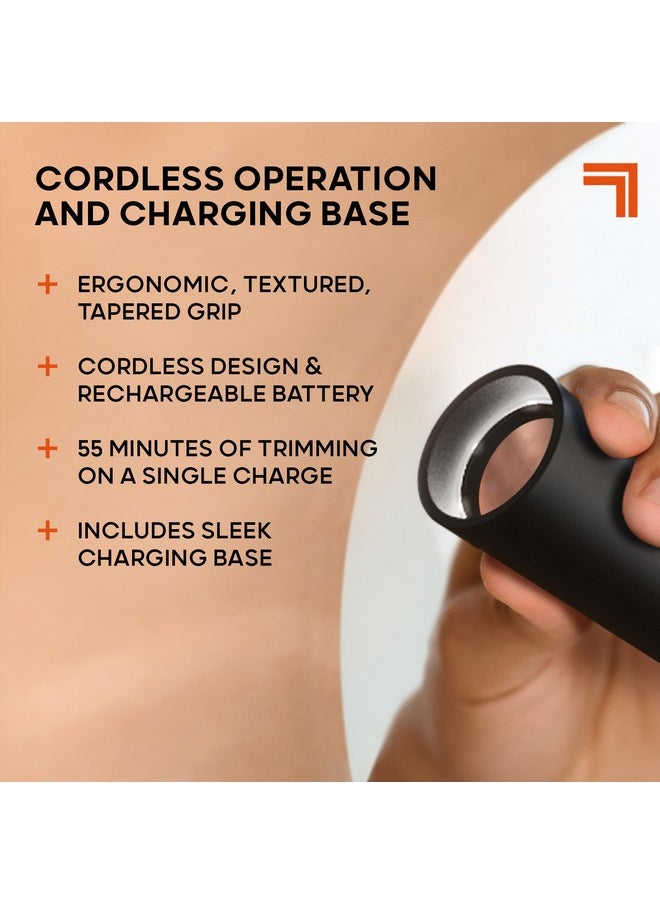 Sharper Image ® Allinone Body Groomer Precision Ceramic Blades Ipx7 Waterproof Builtin Mirror & Light 4 Blade Guards Portable Travel Wireless Charging Base Ergonomic Grip Handle Cordless  - Image 5