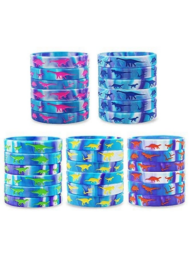 Heqishun Heqishun Dinosaurs Silicone Wristbands 30 Pack Dinosaurs World Jurassic Party Supplies for Dinosaurs Theme Party Favors Gifts Bags Stuffers  - Image 1