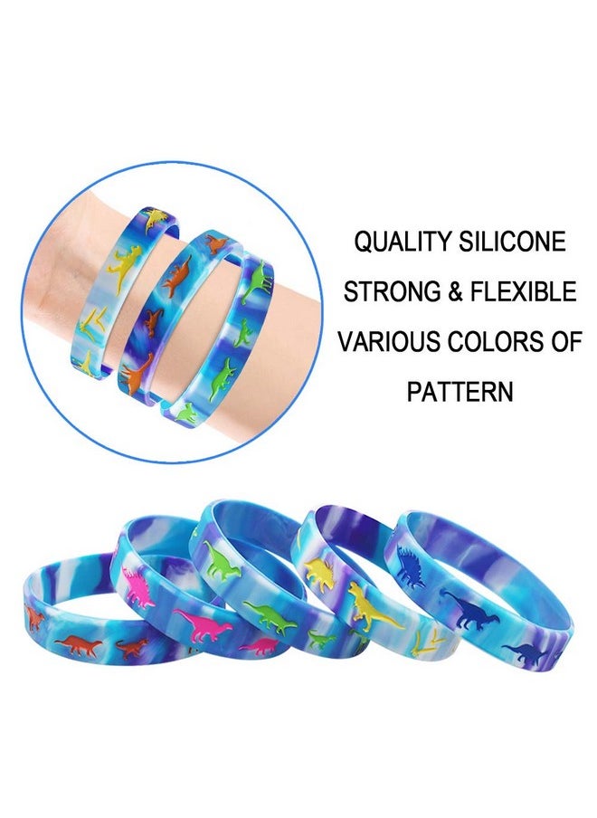 Heqishun Heqishun Dinosaurs Silicone Wristbands 30 Pack Dinosaurs World Jurassic Party Supplies for Dinosaurs Theme Party Favors Gifts Bags Stuffers  - Image 3