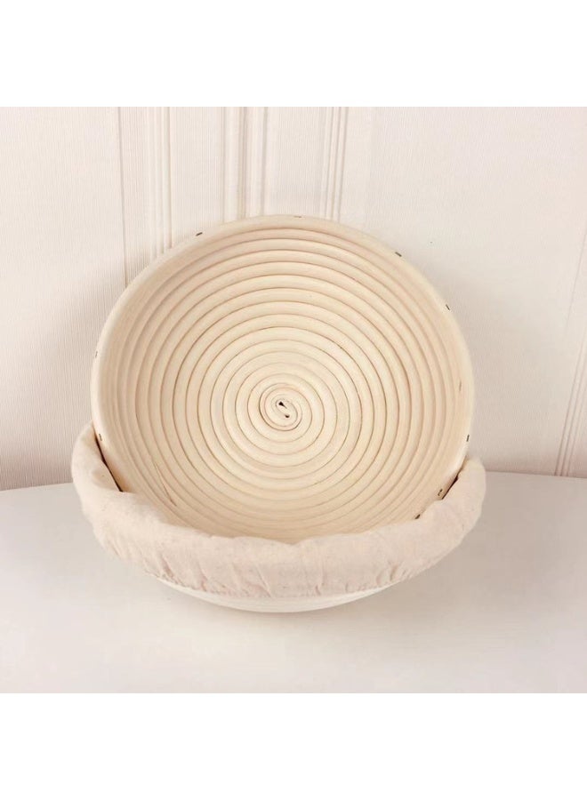 MIXDE 1 Pcs Complete Banneton Bread Proofing Basket Set, 9-inch Round Rattan Bowl with Liner Baking Supplies for Artisan Sourdough Bread Making - Image 2