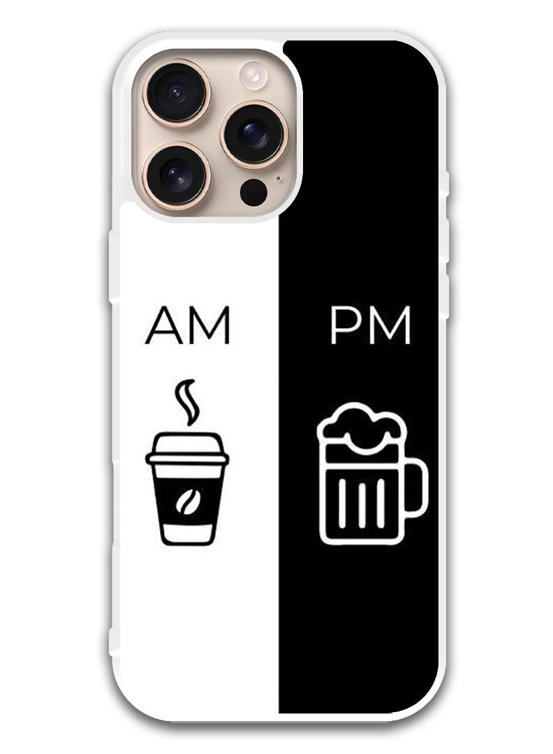 Theodor Protective Case Cover For APPLE IPHONE 16 Pro AM - PM (White Bumper) - Image 1
