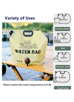Meetion Pack Of 4, 8L Portable Water Bag Folding Bucket Water Container Jug Bottle Pouch Outdoor Travel Camping with Handle Camping Supplies  - Image 2