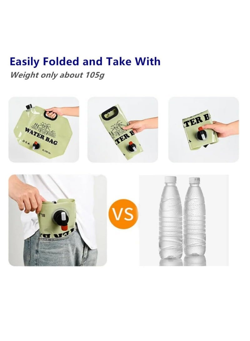 Meetion Pack Of 4, 8L Portable Water Bag Folding Bucket Water Container Jug Bottle Pouch Outdoor Travel Camping with Handle Camping Supplies - Image 3
