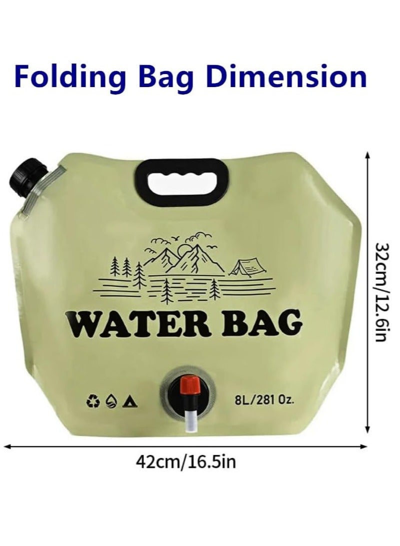 Meetion Pack Of 4, 8L Portable Water Bag Folding Bucket Water Container Jug Bottle Pouch Outdoor Travel Camping with Handle Camping Supplies - Image 4