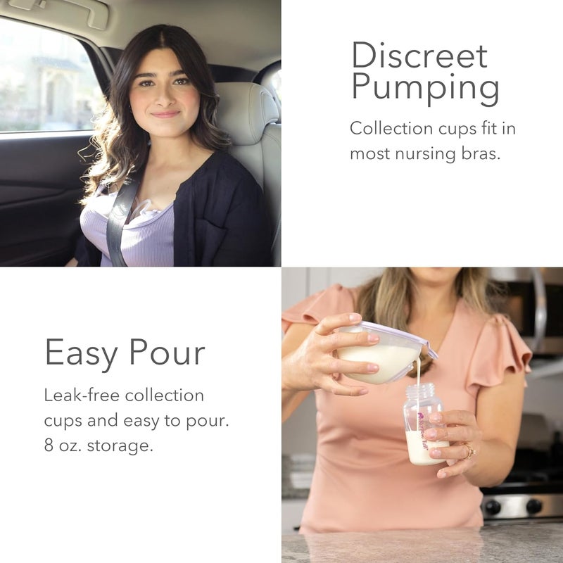 Rumble Tuff GoCups Wearable HandsFree Collection Cups 8oz Large Capacity 4 Easy to Clean Parts  Include 21mm Inserts Compatible with Most Electric Breast Pumps 1 Box of 2 Cups - Image 3