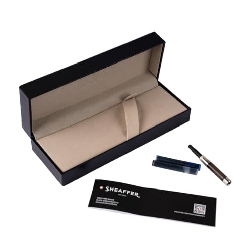 Sheaffer 100 Glossy Blue Lacquer Fountain Pen with Polished Chrome Trim and Medium Nib - Image 5
