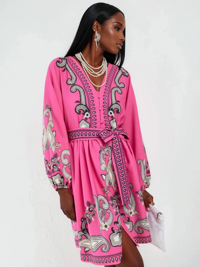 جينيفر Printed A-Line Mini Dress