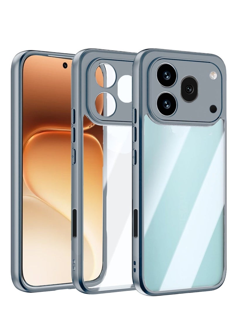 Wtech غطاء حماية رفيع من السيليكون TPU هجين مع كاميرا مرتفعة لهاتف Honor 600 Pro 5G 2026 (MCAPSA) - شفاف/رمادي & [عبوة 2] واقي شاشة زجاجي مقسى كامل الغراء كامل التغطية من سلسلة Premium E2E لهاتف Honor 600 5G 2026 (MSGECN) - شفاف/أسود - Image 2
