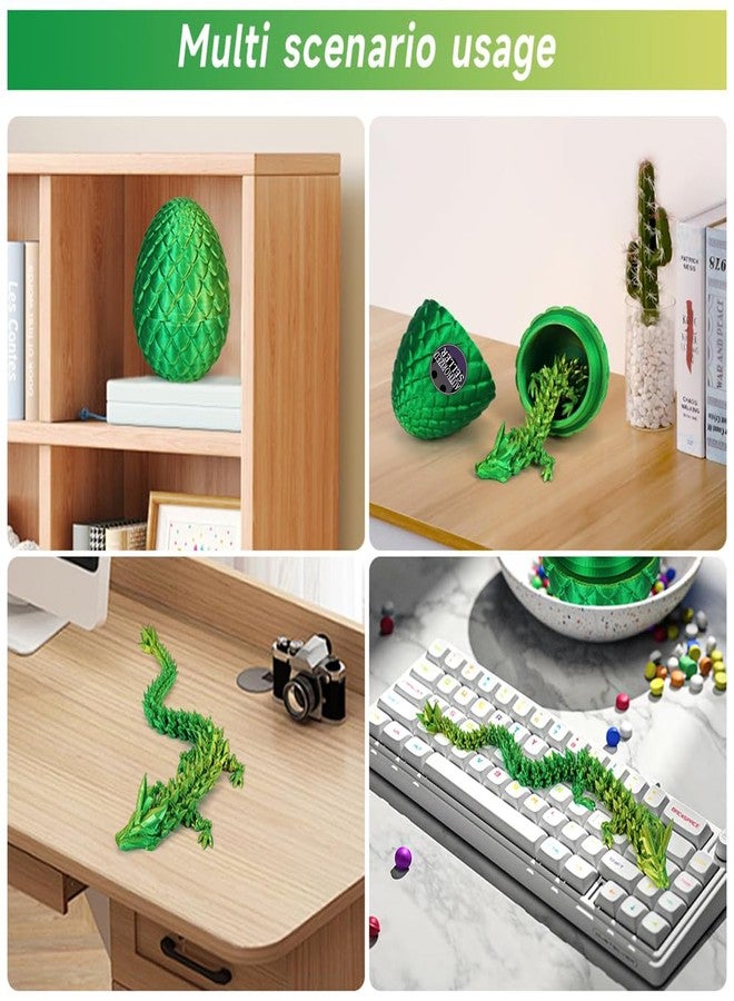 YILCER AWH YILCER 3D Printed Mystery Crystal Dragon Egg Fidget Toys, Laser Yellow Green - Image 2