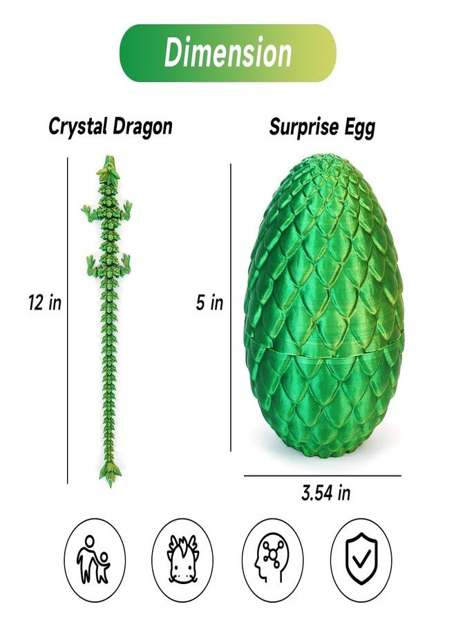 YILCER AWH YILCER 3D Printed Mystery Crystal Dragon Egg Fidget Toys, Laser Yellow Green - Image 5
