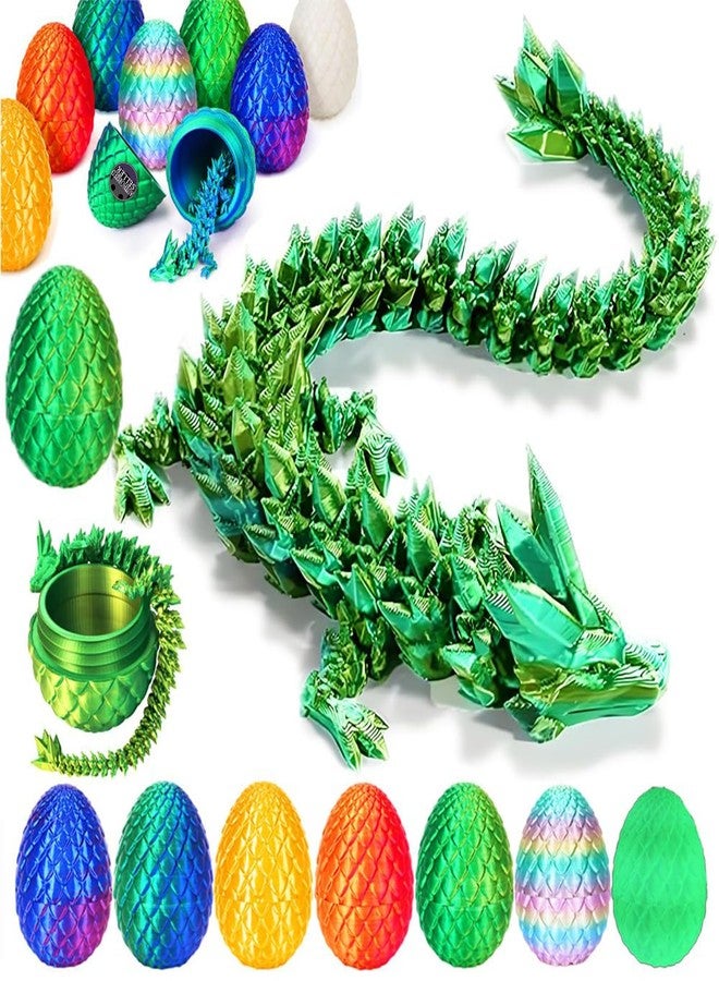 YILCER AWH YILCER 3D Printed Mystery Crystal Dragon Egg Fidget Toys, Laser Yellow Green - Image 1